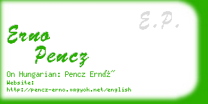 erno pencz business card